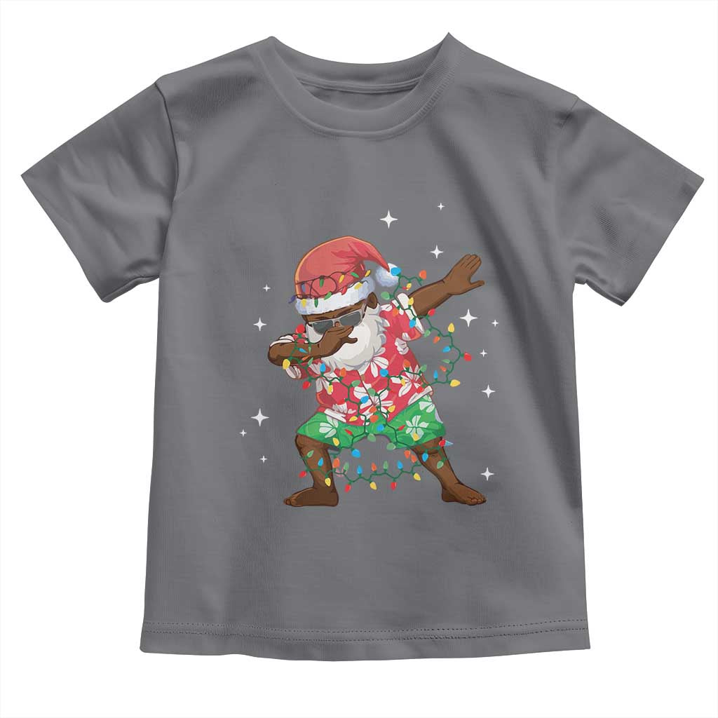 Christmas Hawaiian Toddler T Shirt Afro African Dabbing Santa Xmas Dab Girls Boys Kids TS10 Charcoal Print Your Wear