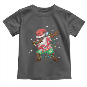 Christmas Hawaiian Toddler T Shirt Afro African Dabbing Santa Xmas Dab Girls Boys Kids TS10 Dark Heather Print Your Wear