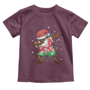 Christmas Hawaiian Toddler T Shirt Afro African Dabbing Santa Xmas Dab Girls Boys Kids TS10 Maroon Print Your Wear