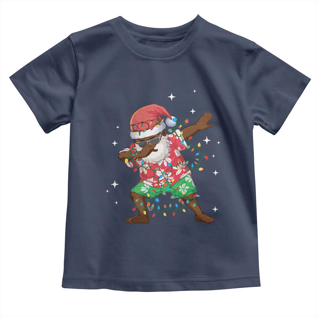 Christmas Hawaiian Toddler T Shirt Afro African Dabbing Santa Xmas Dab Girls Boys Kids TS10 Navy Print Your Wear