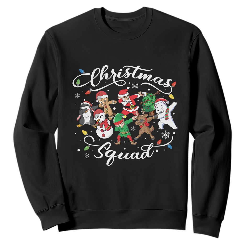 Christmas Squad Sweatshirt Santa Dabbing Elf Family Matching Pajamas Xmas Crew TS10 Black Print Your Wear