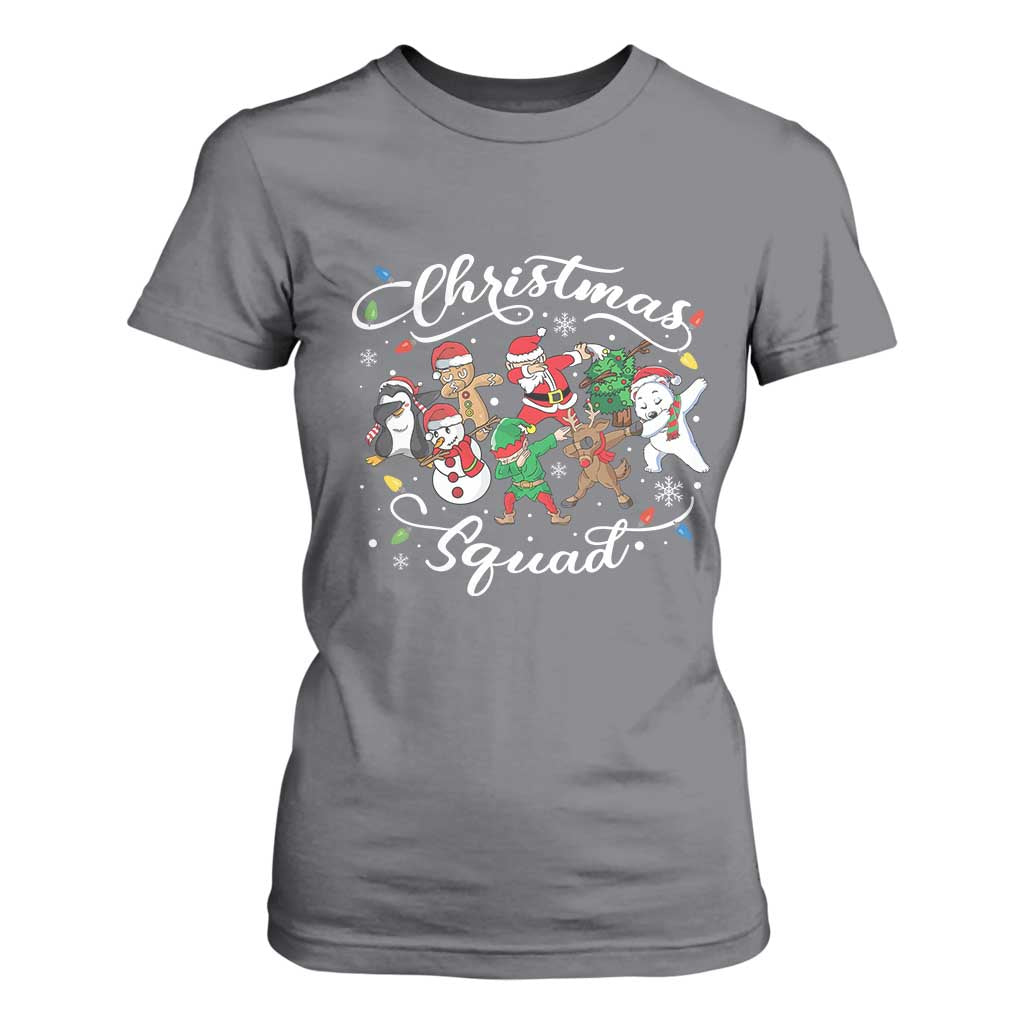 Christmas Squad T Shirt For Women Santa Dabbing Elf Family Matching Pajamas Xmas Crew TS10 Charcoal Print Your Wear