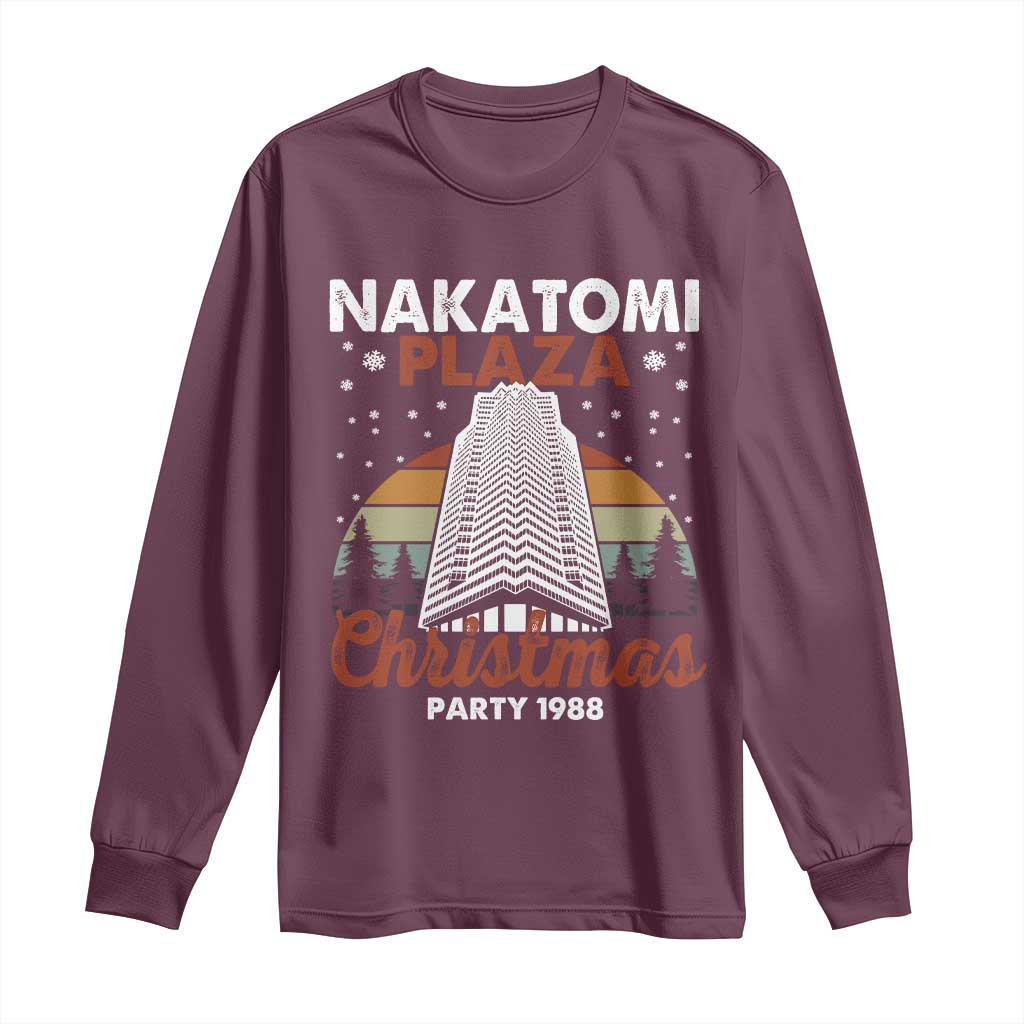 Nakatomi Plaza Christmas Party 1988 Long Sleeve Shirt Xmas Gift TS10 Maroon Print Your Wear
