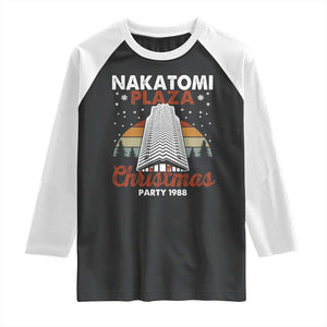 Nakatomi Plaza Christmas Party 1988 Raglan Shirt Xmas Gift TS10 Black White Print Your Wear