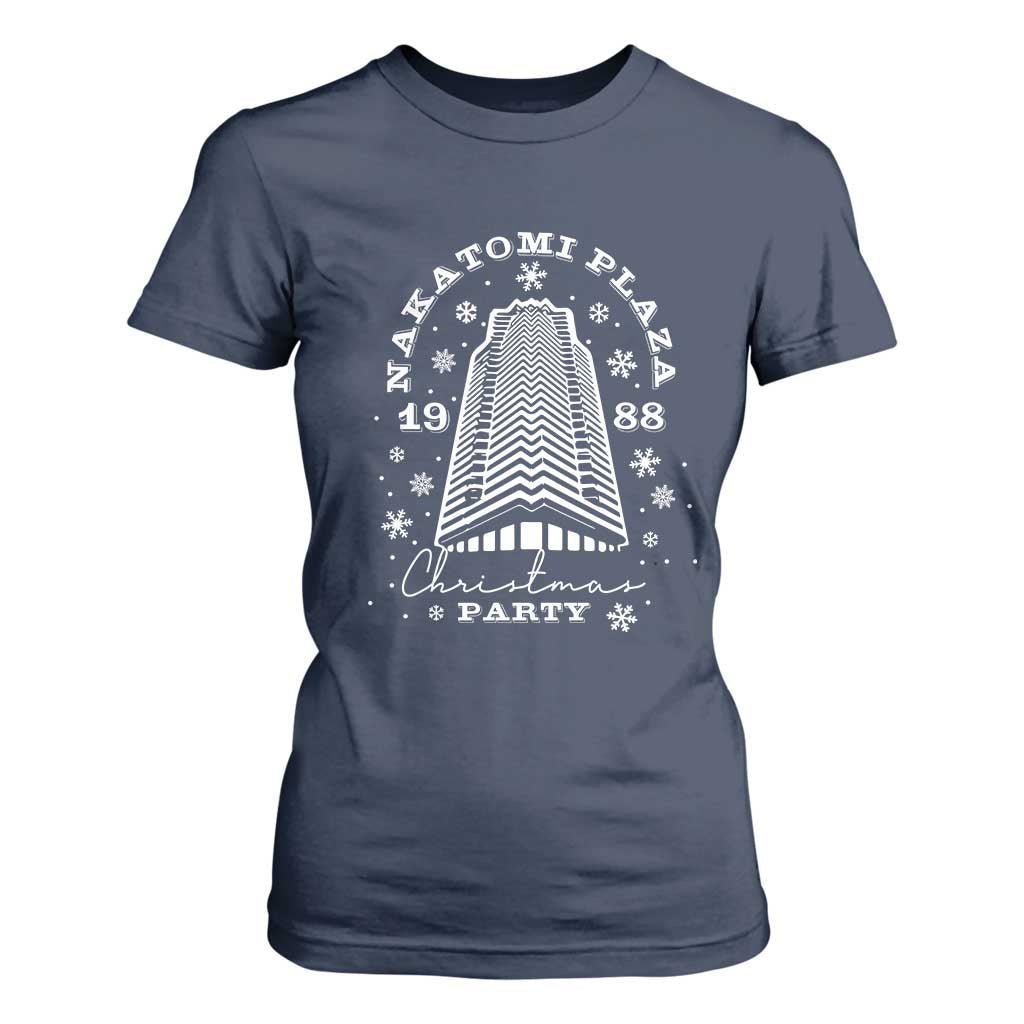 Nakatomi Plaza Christmas Party 1988 T Shirt For Women Funny 80's Xmas Movie TS10 Navy Print Your Wear
