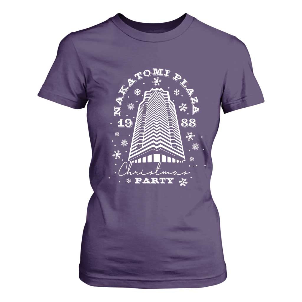 Nakatomi Plaza Christmas Party 1988 T Shirt For Women Funny 80's Xmas Movie TS10 Purple Print Your Wear