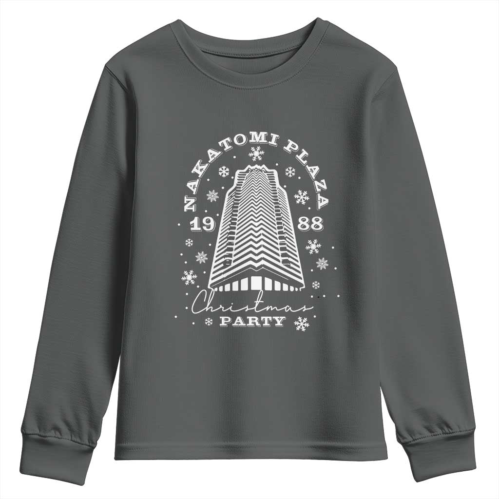 Nakatomi Plaza Christmas Party 1988 Youth Sweatshirt Funny 80's Xmas Movie TS10 Dark Heather Print Your Wear