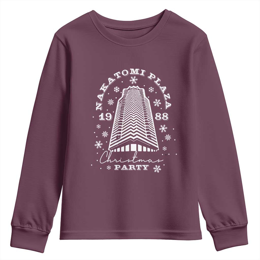 Nakatomi Plaza Christmas Party 1988 Youth Sweatshirt Funny 80's Xmas Movie TS10 Maroon Print Your Wear