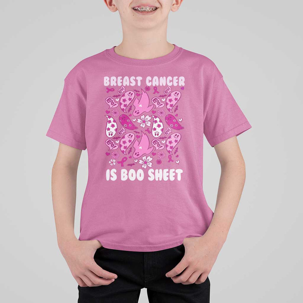 In October We Wear Pink T Shirt For Kid Ghost Breast Cancer Is Boo Sheet TS10 Azalea Print Your Wear