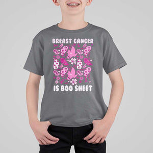 In October We Wear Pink T Shirt For Kid Ghost Breast Cancer Is Boo Sheet TS10 Charcoal Print Your Wear