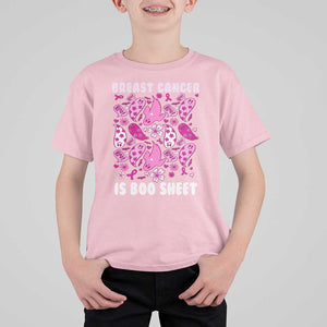In October We Wear Pink T Shirt For Kid Ghost Breast Cancer Is Boo Sheet TS10 Light Pink Print Your Wear