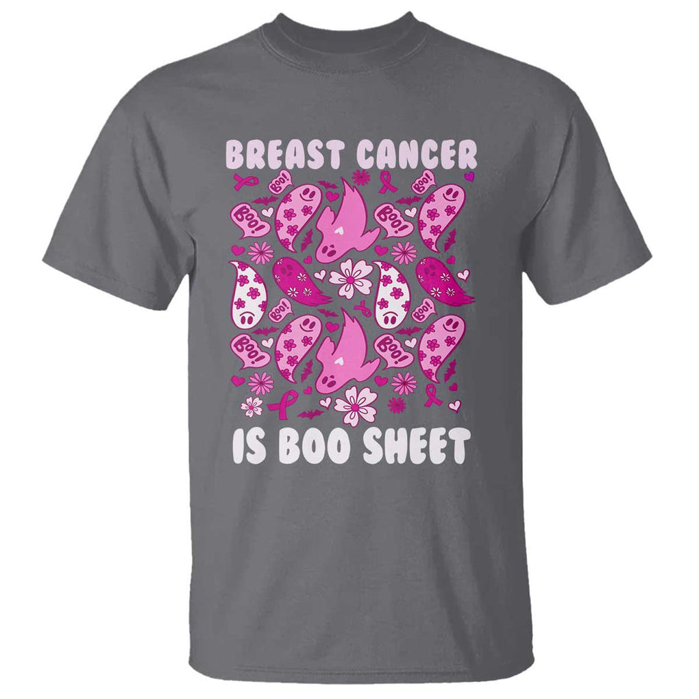 In October We Wear Pink T Shirt Ghost Breast Cancer Is Boo Sheet TS10 Charcoal Print Your Wear