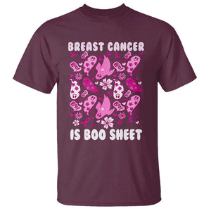 In October We Wear Pink T Shirt Ghost Breast Cancer Is Boo Sheet TS10 Maroon Print Your Wear