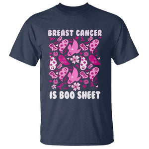 In October We Wear Pink T Shirt Ghost Breast Cancer Is Boo Sheet TS10 Navy Print Your Wear