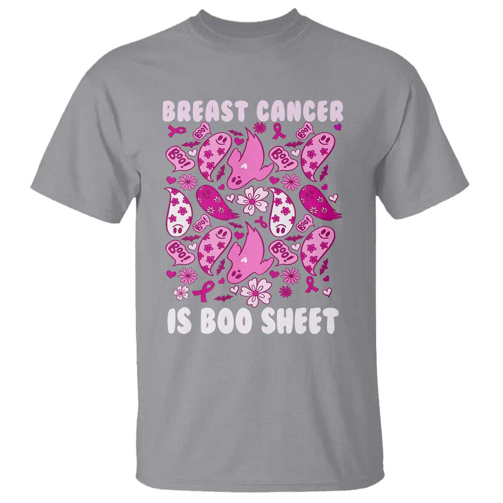 In October We Wear Pink T Shirt Ghost Breast Cancer Is Boo Sheet TS10 Sport Gray Print Your Wear