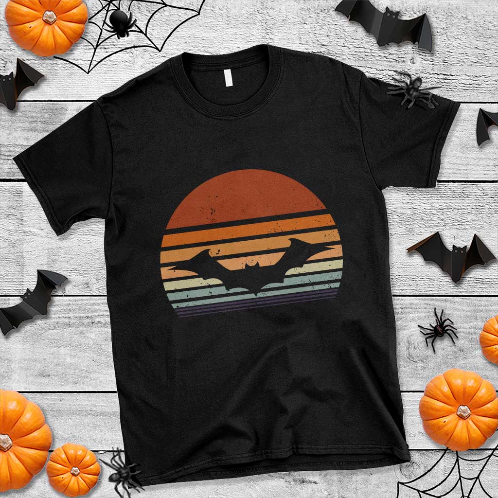 Vintage Retro Fall Halloween Bat T Shirt TS10 Black Print Your Wear