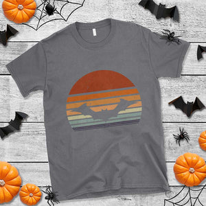 Vintage Retro Fall Halloween Bat T Shirt TS10 Charcoal Print Your Wear