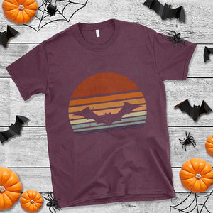 Vintage Retro Fall Halloween Bat T Shirt TS10 Maroon Print Your Wear