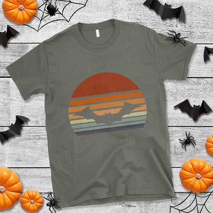 Vintage Retro Fall Halloween Bat T Shirt TS10 Military Green Print Your Wear