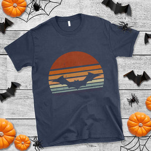 Vintage Retro Fall Halloween Bat T Shirt TS10 Navy Print Your Wear