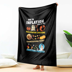 Happy Hallothanksmas Throw Blanket My Spooky Halloween Thanksgiving Ugly Christmas Costume TS10 Print Your Wear