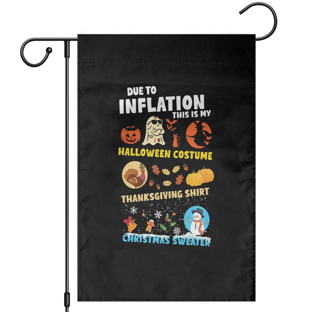 Happy Hallothanksmas Garden Flag My Spooky Halloween Thanksgiving Ugly Christmas Costume TS10 Black Print Your Wear