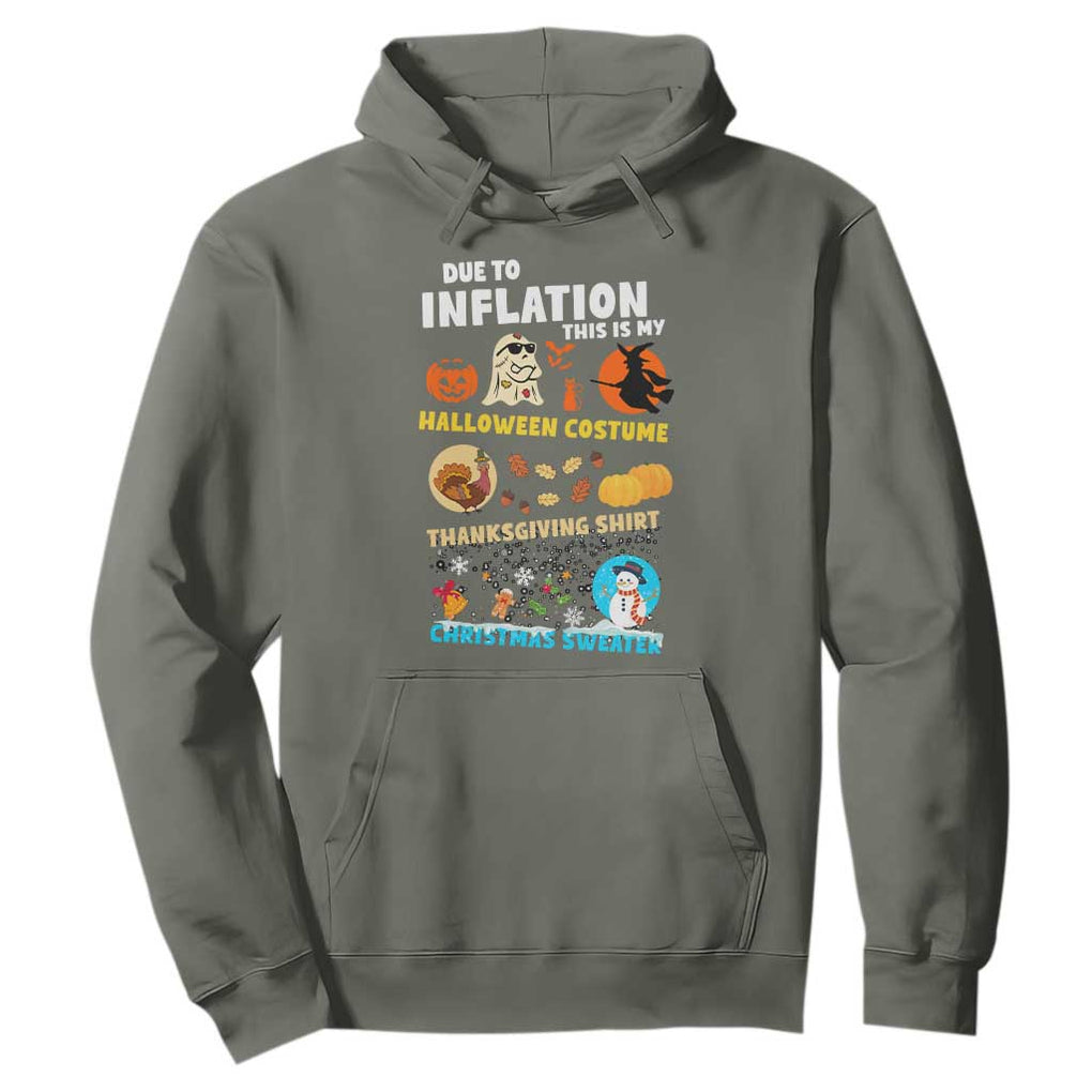 Happy Hallothanksmas Hoodie My Spooky Halloween Thanksgiving Ugly Christmas Costume TS10 Military Green Print Your Wear