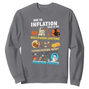 Happy Hallothanksmas Sweatshirt My Spooky Halloween Thanksgiving Ugly Christmas Costume TS10 Charcoal Print Your Wear