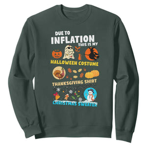 Happy Hallothanksmas Sweatshirt My Spooky Halloween Thanksgiving Ugly Christmas Costume TS10 Dark Forest Green Print Your Wear