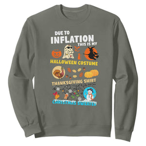 Happy Hallothanksmas Sweatshirt My Spooky Halloween Thanksgiving Ugly Christmas Costume TS10 Military Green Print Your Wear