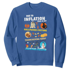 Happy Hallothanksmas Sweatshirt My Spooky Halloween Thanksgiving Ugly Christmas Costume TS10 Royal Blue Print Your Wear
