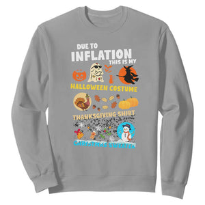 Happy Hallothanksmas Sweatshirt My Spooky Halloween Thanksgiving Ugly Christmas Costume TS10 Sport Gray Print Your Wear