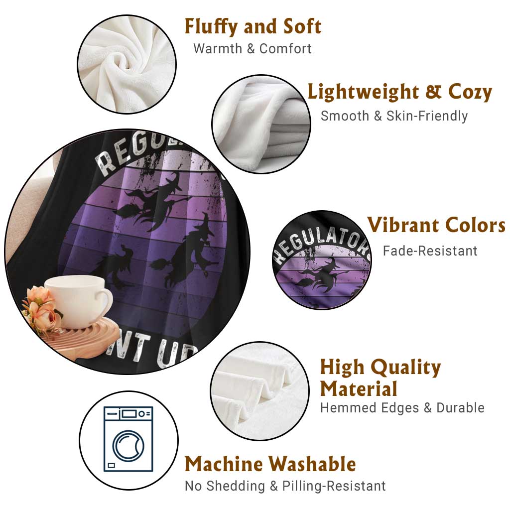 Funny Halloween Witch Throw Blanket Regulators Mount UpWitchy Vibes TS10 Print Your Wear