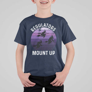 Funny Halloween Witch T Shirt For Kid Regulators Mount UpWitchy Vibes TS10 Navy Print Your Wear