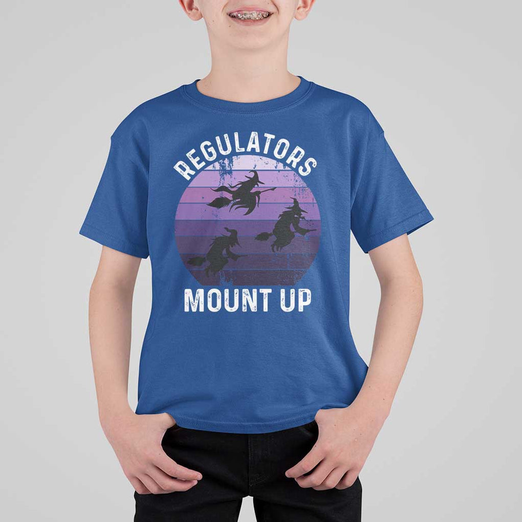 Funny Halloween Witch T Shirt For Kid Regulators Mount UpWitchy Vibes TS10 Royal Blue Print Your Wear