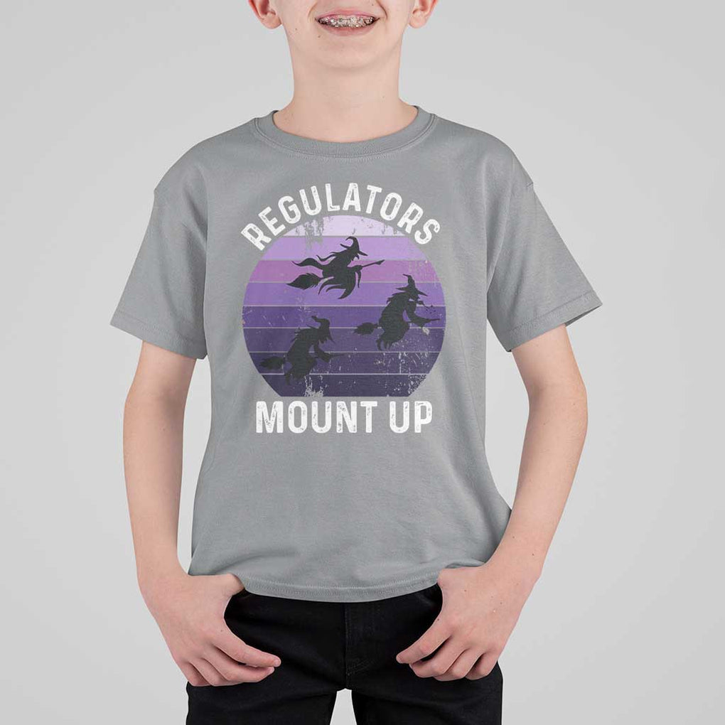 Funny Halloween Witch T Shirt For Kid Regulators Mount UpWitchy Vibes TS10 Sport Gray Print Your Wear