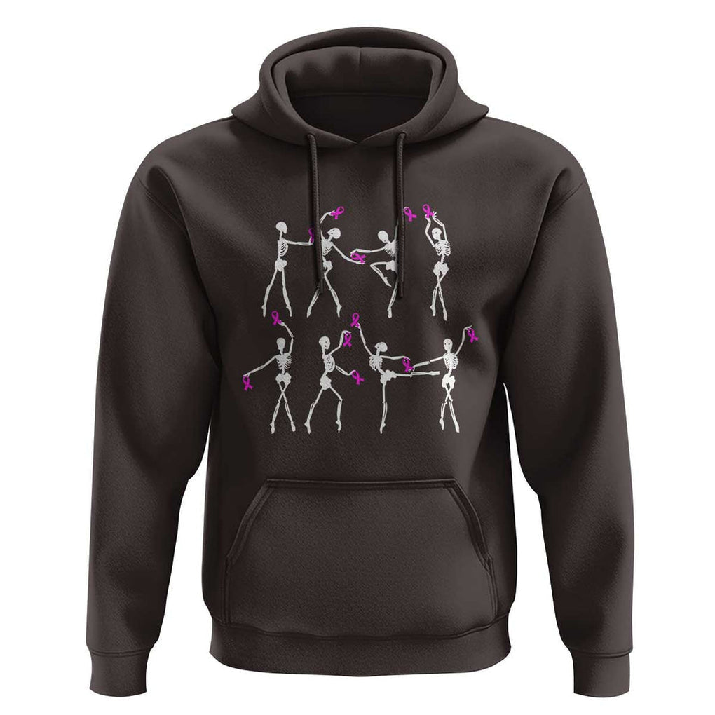 Pink Ribbon Breast Cancer Awareness Hoodie Skeleton Ballerinas Ballet Dance Cute Halloween TS10 Dark Chocolate Print Your Wear