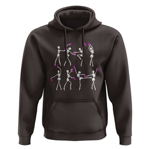 Pink Ribbon Breast Cancer Awareness Hoodie Skeleton Ballerinas Ballet Dance Cute Halloween TS10 Dark Chocolate Print Your Wear