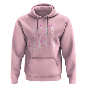 Pink Ribbon Breast Cancer Awareness Hoodie Skeleton Ballerinas Ballet Dance Cute Halloween TS10 Light Pink Print Your Wear