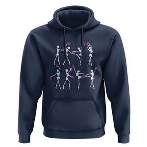 Pink Ribbon Breast Cancer Awareness Hoodie Skeleton Ballerinas Ballet Dance Cute Halloween TS10 Navy Print Your Wear