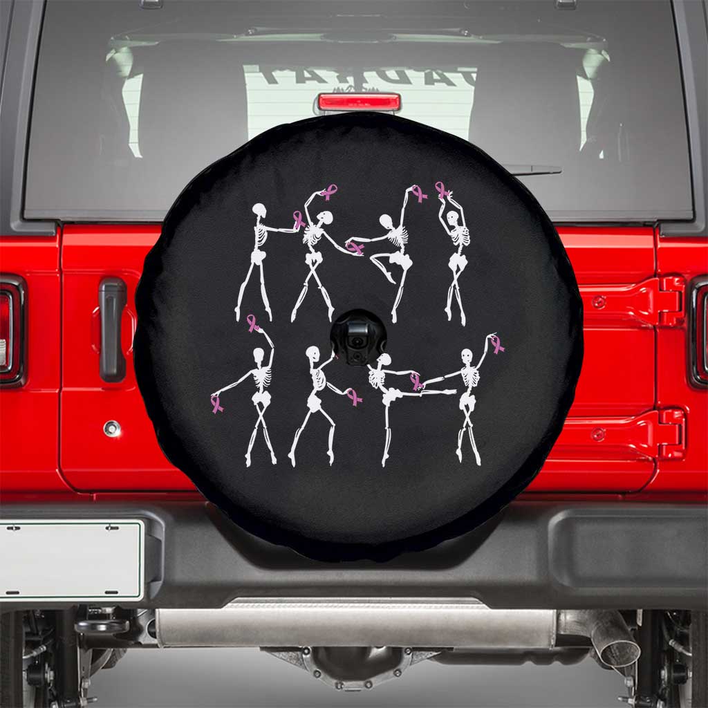 Pink Ribbon Breast Cancer Awareness Spare Tire Cover Skeleton Ballerinas Ballet Dance Cute Halloween TS10 Black Print Your Wear