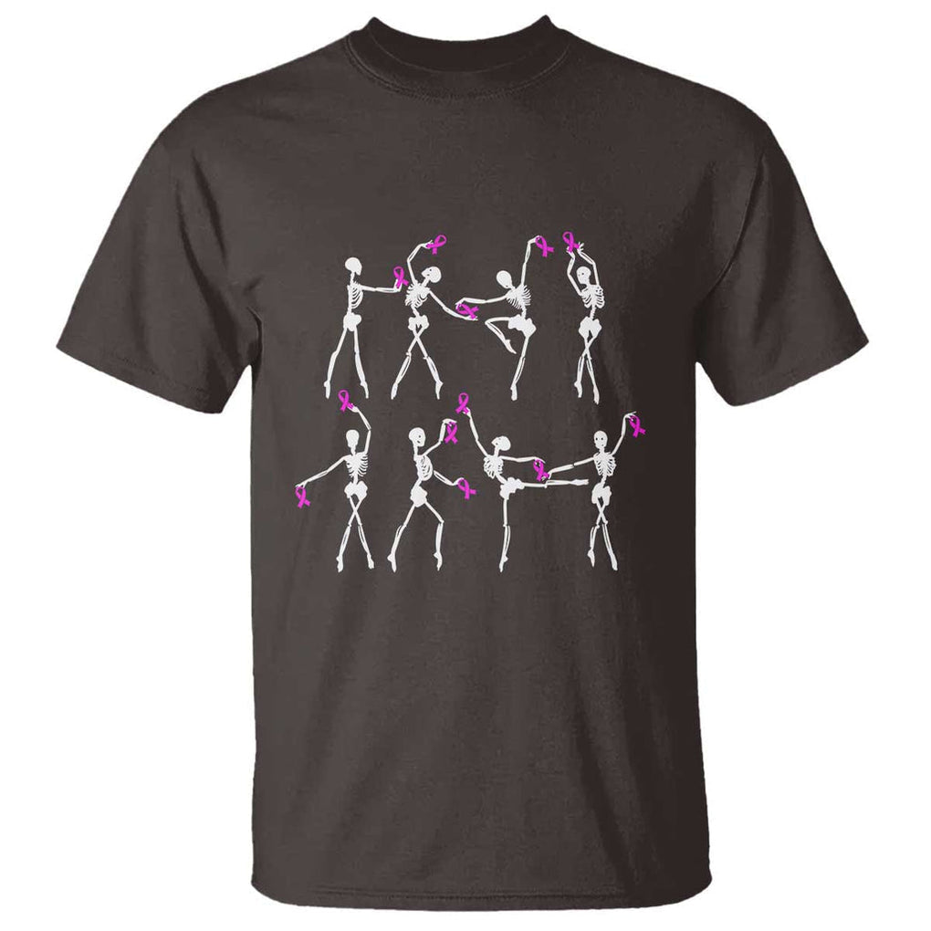 Pink Ribbon Breast Cancer Awareness T Shirt Skeleton Ballerinas Ballet Dance Cute Halloween TS10 Dark Chocolate Print Your Wear