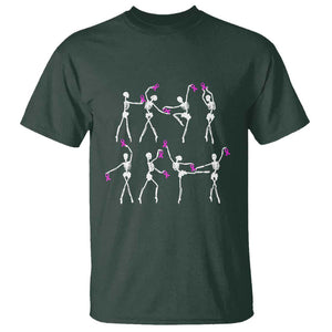 Pink Ribbon Breast Cancer Awareness T Shirt Skeleton Ballerinas Ballet Dance Cute Halloween TS10 Dark Forest Green Print Your Wear