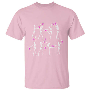 Pink Ribbon Breast Cancer Awareness T Shirt Skeleton Ballerinas Ballet Dance Cute Halloween TS10 Light Pink Print Your Wear