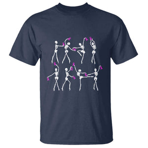 Pink Ribbon Breast Cancer Awareness T Shirt Skeleton Ballerinas Ballet Dance Cute Halloween TS10 Navy Print Your Wear