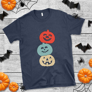 Vintage Halloween Pumpkin Funny Retro Gift T Shirt Cute Spooky Season Clothing TS10 Navy Print Your Wear