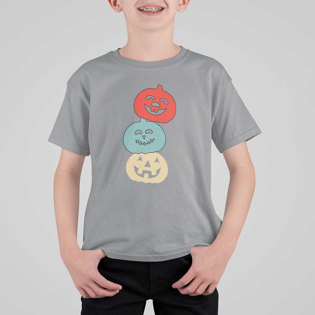 Vintage Halloween Pumpkin Funny Retro Gift T Shirt For Kid Cute Spooky Season Clothing TS10 Sport Gray Print Your Wear