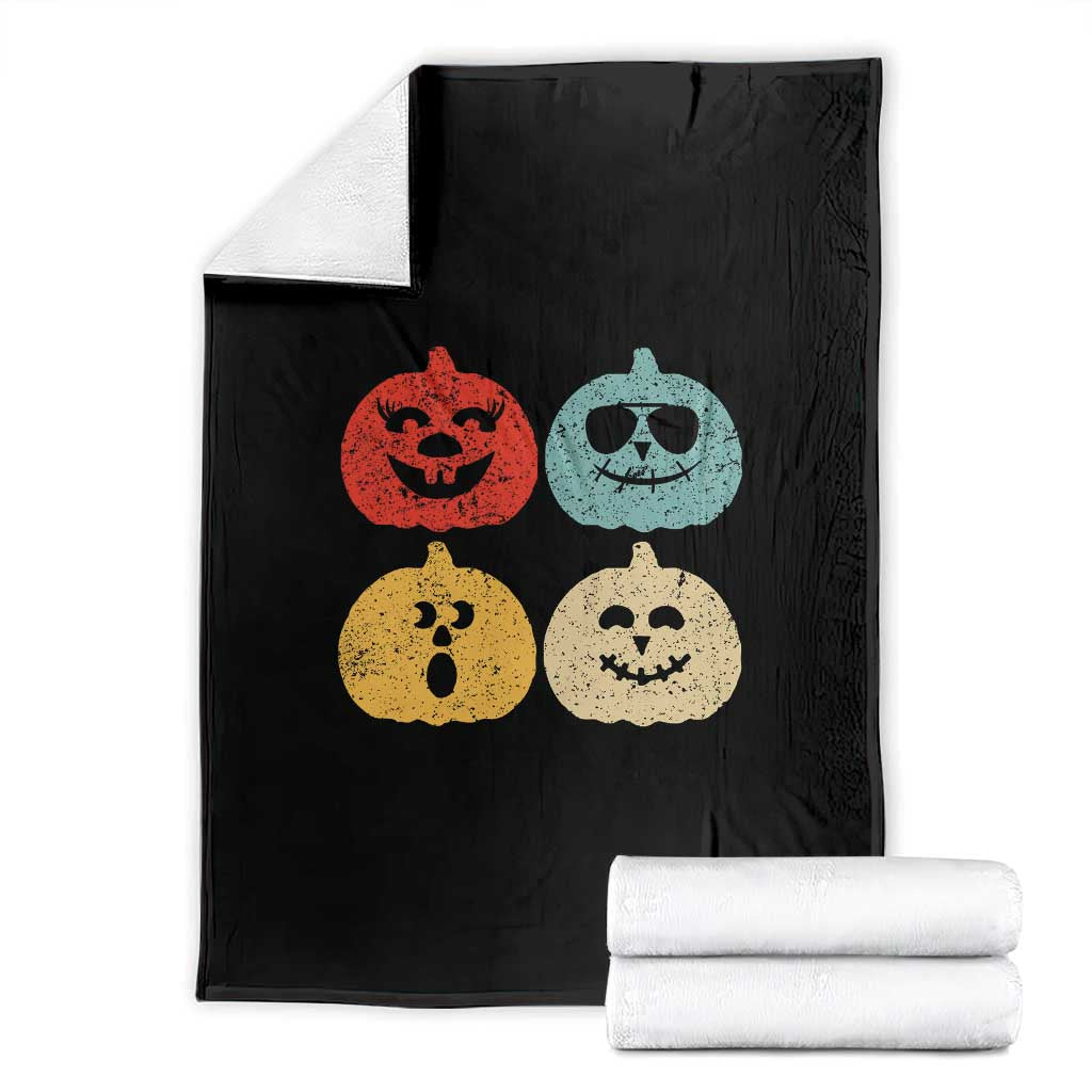 Retro Vintage Halloween Pumpkin Funny Gift Throw Blanket TS10 Black Print Your Wear