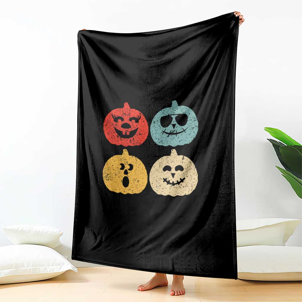 Retro Vintage Halloween Pumpkin Funny Gift Throw Blanket TS10 Print Your Wear