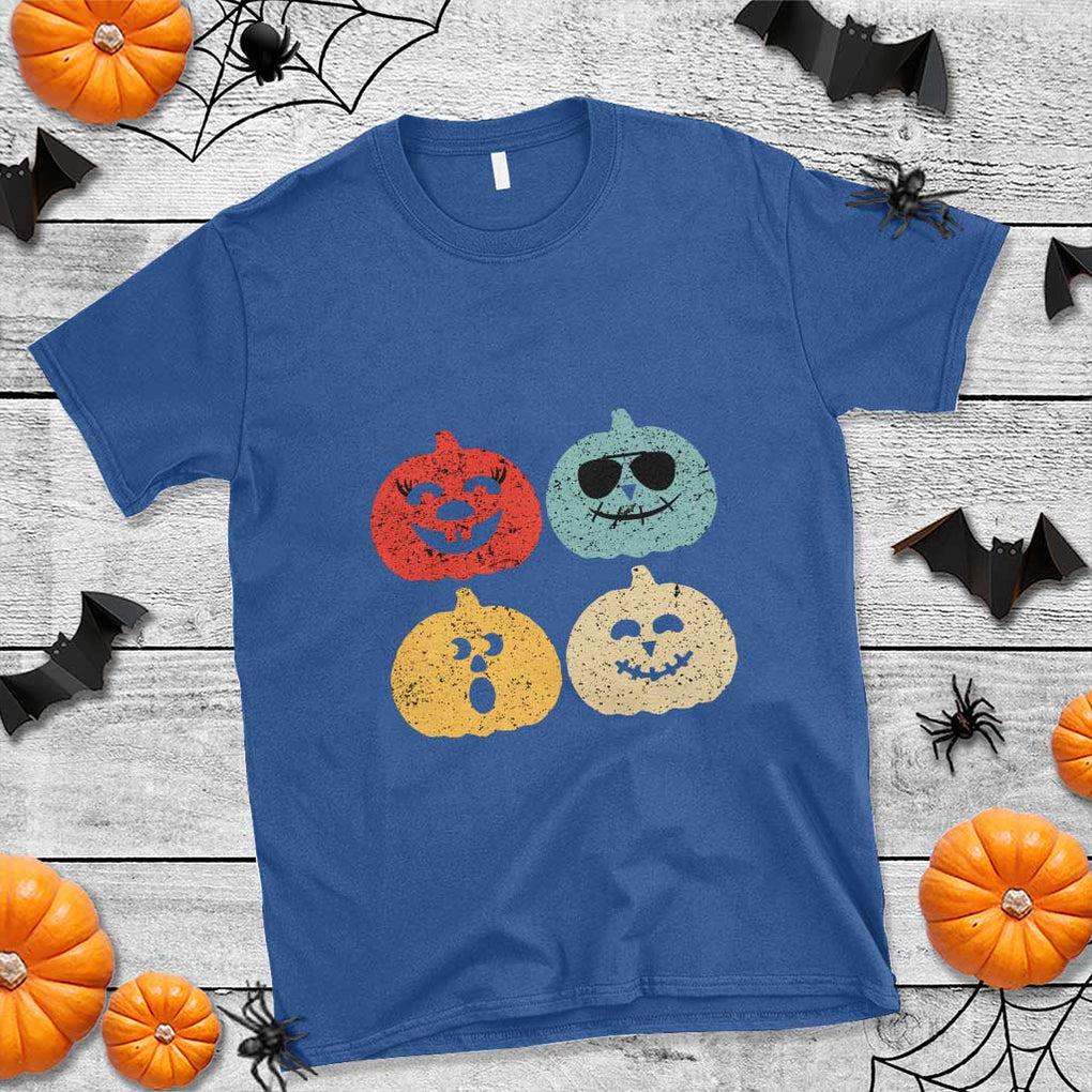 Retro Vintage Halloween Pumpkin Funny Gift T Shirt TS10 Royal Blue Print Your Wear